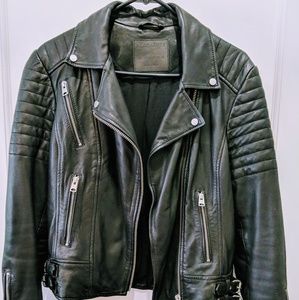 All Saints Papin, Slim Fit Leather BikerJacket